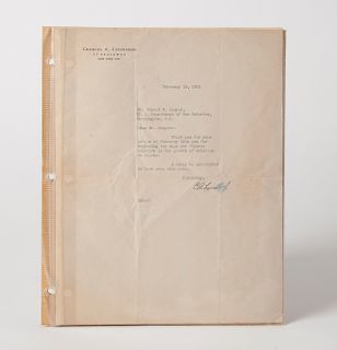 Lindbergh Letter, Dated February 19, 1932 with Clear Signature