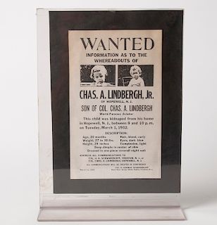 Lindbergh Kidnapping Wanted Poster