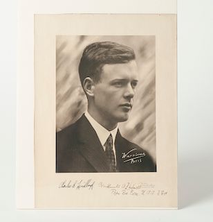 Lindbergh Signed Photographic Portrait, also Signed by President of the N.A.A.