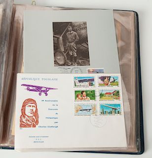 Large Album of Lindbergh Photos, Postal Covers and Pamphlets