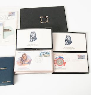 Grouping of 7 Lindbergh Commemorative Coins and Covers
