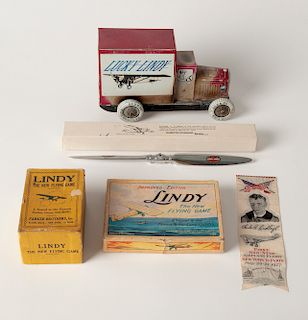 5 Lindbergh Items, Including 2 Parker Brothers Boxed Games