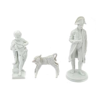 Meissen, KPM and Kaiser white porcelain figures