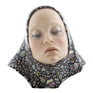Lence glazed ceramic bust of woman