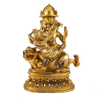 Sino-Tibetan gilt-bronze Hayagriva