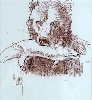 Bear with Fish by Bob Kuhn