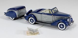 Franklin Mint Ford Cabriolet & Trailer Diecast Car