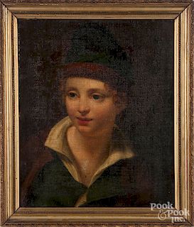 Oil on canvas portrait of a boy