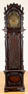 Chippendale style mahogany tall case clock