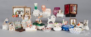 Collection of glass and porcelain table articles