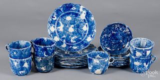Group of blue spongeware