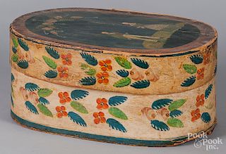 Continental painted bentwood brides box