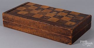 Parquetry chess and backgammon board