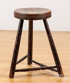 English black painted splay leg stool