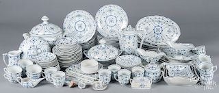 Extensive blue and white porcelain dinner service
