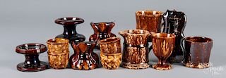 Group of Bennington and Rockingham glaze pottery