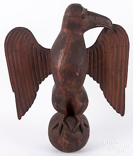 Carved pine eagle