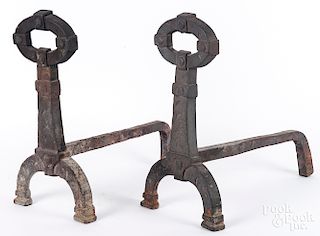 Pair of cast iron andirons