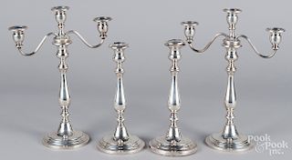 Set of four Gorham sterling silver candlesticks