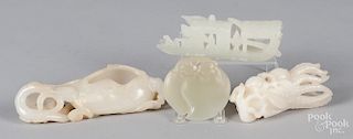 Four pieces of Chinese carved jade