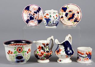 Seven pieces of Gaudy Welsh porcelain