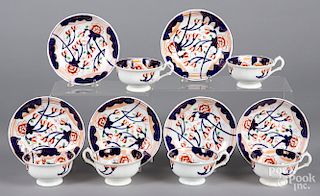 Matching set of six Gaudy Welsh vine pattern cups