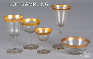 Collection of crystal gilt stemware
