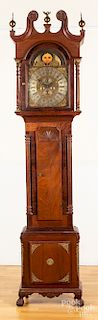 Chippendale style mahogany tall case clock