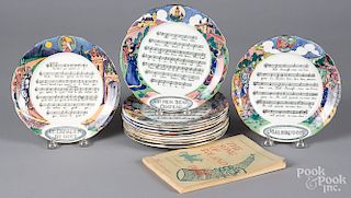 Set of twelve French Sarreguemines plates