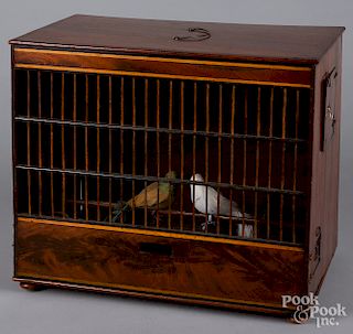 Rare English mahogany bird breeding cage