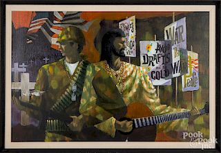 Ron Dembosky, oil on canvas of two musicians
