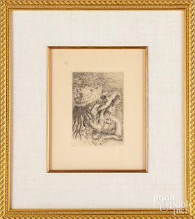 Renoir engraving of Le Chapeau Epingle