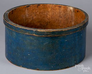 Large blue painted bentwood box