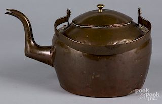 Large dovetailed copper kettle