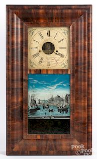 Empire mahogany mantel clock