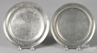 Two Rhode Island pewter plates