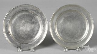 Two Massachusetts pewter plates
