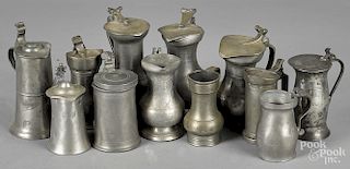 Continental pewter measures and tankards