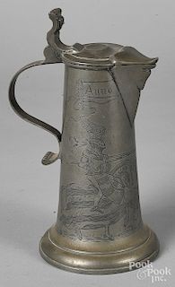 Continental pewter flagon