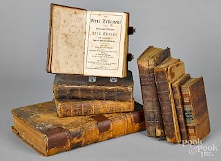 Group of early leather bound books