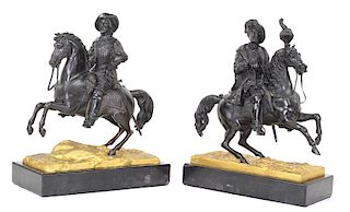 Antique Cast Bronze Don Quixote & Alonso Quijano