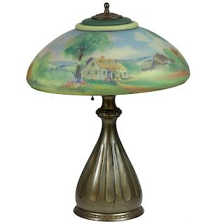 Pairpoint Corp Reverse Painted Scenic Table Lamp