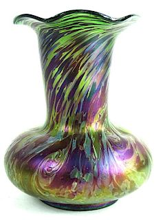 Antique Loetz Austria Iridescent Art Glass Vase