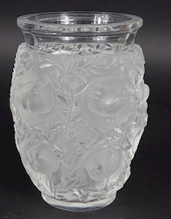 Lalique France Crystal "Bagatelle" Sparrow Vase