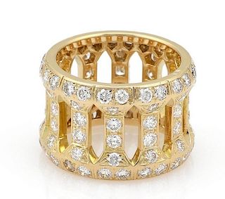 Cartier 2.75ct Diamond 18k Gold 14mm Wide Ring