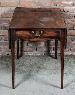 A George III Mahogany Pembroke Table, Height 26 1/2 x width 21 x depth 31 inches.