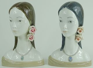 Two Lladro "Maja Head" Porcelain Bust Figures 4668