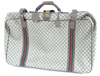Vintage Gucci Monogram Large Travel Suitcase