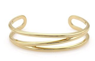Tiffany&Co Vintage 18k Gold Open Cuff Band Braclet