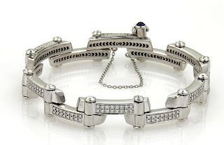 Philipe Charriol Diamond 18k Gold Bar Bracelet